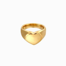 Popular style gold plated stainless steel new arrival punk present heart vintage ring for women